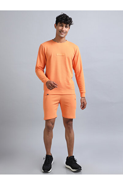 Bushirt By Styli Men Orange Textured Shorts Co-Ord Set