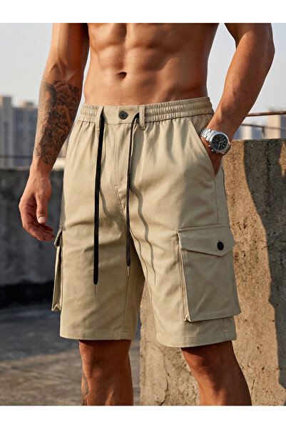 Take Two By Styli Men Heavyweight Cargo Shorts With Drawstring