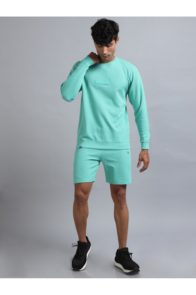 Bushirt By Styli Men Green Textured Shorts Co-Ord Set