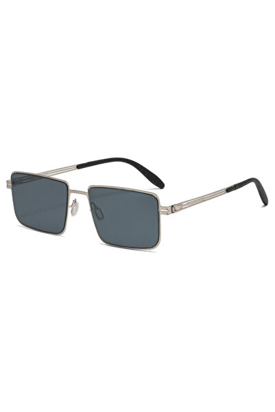 Take Two By Styli Silver Square Frame Men Sunglasses