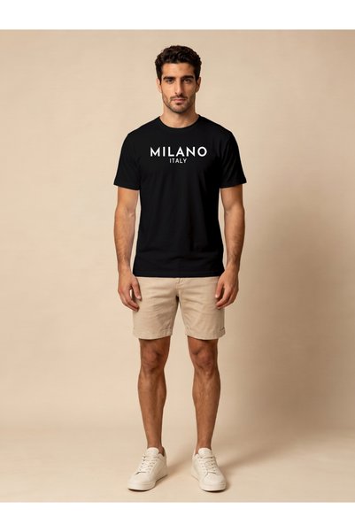 Take Two By Styli Black Graphic Print Round Neck Regular Fit T-Shirt