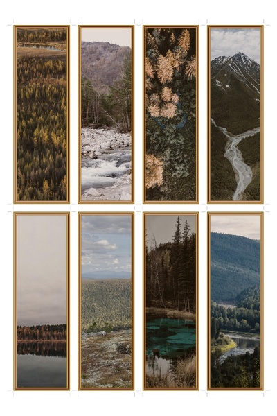 OEM Semne de carte Set de 8 Ruri din Taiga, Peisaj , Carton Premium