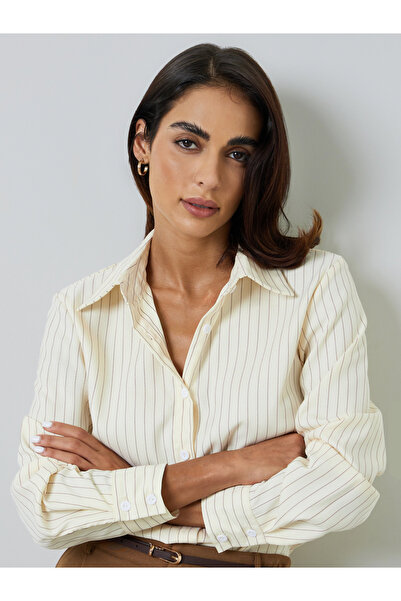 Take Two By Styli Striped Yellow Regular Fit Shirt