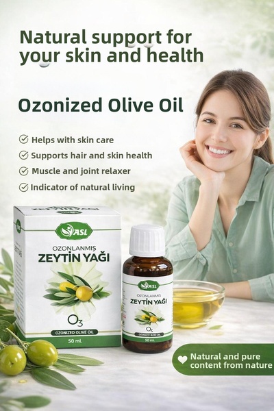 Generic Brand زيت الزيتون المعالج بالأوزون 50 مل - زيت للعناية بالبشرة والشعر...