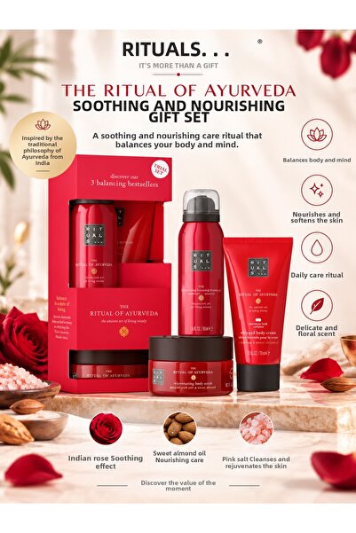 Rituals مجموعة هدايا الريتوال أوف أيورفيدا المهدئة والمغذية صغيرة الحجم