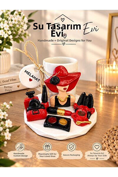 sutasarimevi Handmade Decorative Coffee Cup with Female Figure – Special Desi...