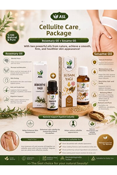 Generic Brand مجموعة العناية المضادة للسيلوليت - مجموعة زيت الروزماري وزيت ال...