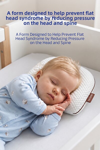 VİSCOTEX Baby Visco Pillow Flat Head Prevention Orthopedic Ergonomic Pillow 3...