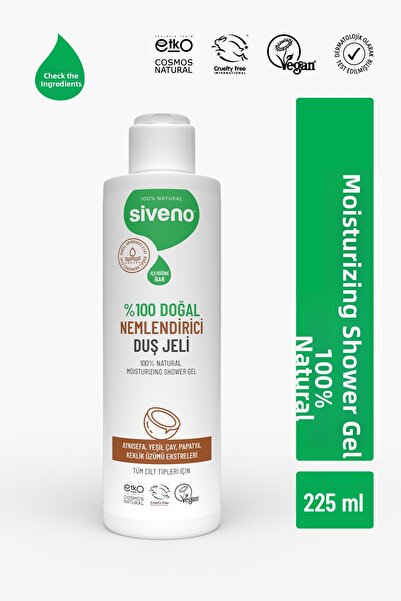 Siveno 100% Natural Shower Gel Moisturizing and Renewing Vegan 225 ml