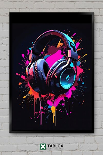 TABLOX Căști de gaming Căști pentru jucători Poster neon pentru jucători Tabl...