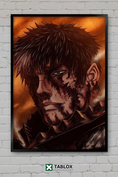 TABLOX Berserk Guts Anime Manga Sword Warrior Poster japonez cu aspect de cad...