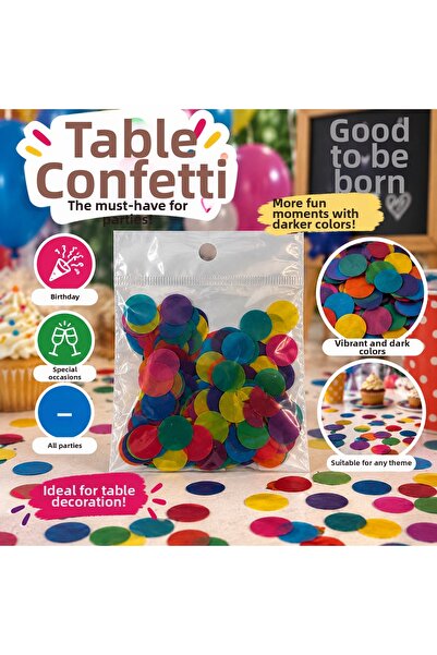 Partifabrik Colorful Round Patterned Table Confetti 10 Gr