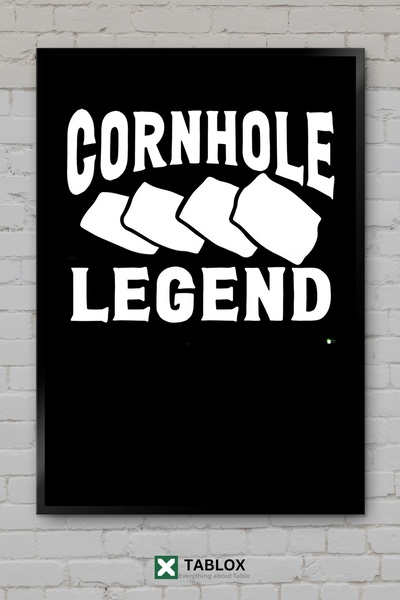 TABLOX Cornhole Legend Bag Game Legend Αφίσα με κορνίζα Διακοσμητικός πίνακας...