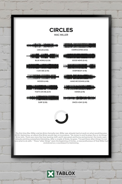 TABLOX Circles By Mac Miller Rapper Rapșitor Cântăreț Poster muzical Tablou d...