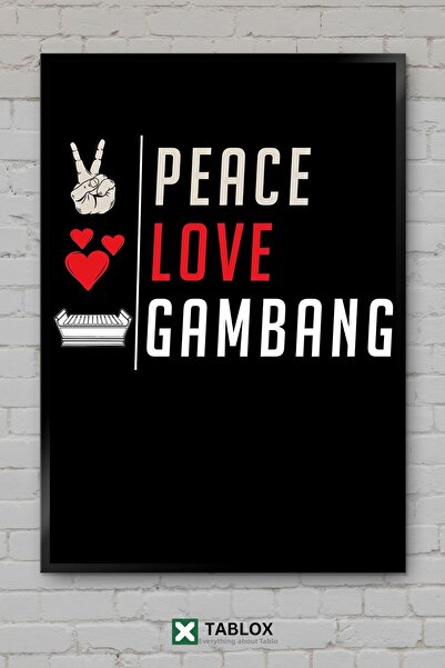 TABLOX Peace Love Gambang Ειρήνη Αγάπη Μουσικό Όργανο Αφίσα με Πλαίσιο Διακοσ...