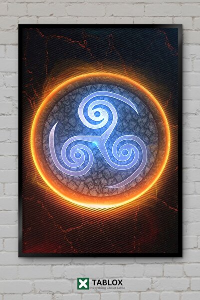 TABLOX Poster de joc 3d Hellblade Emblem Game Action Dark, cu ramă, pictură d...
