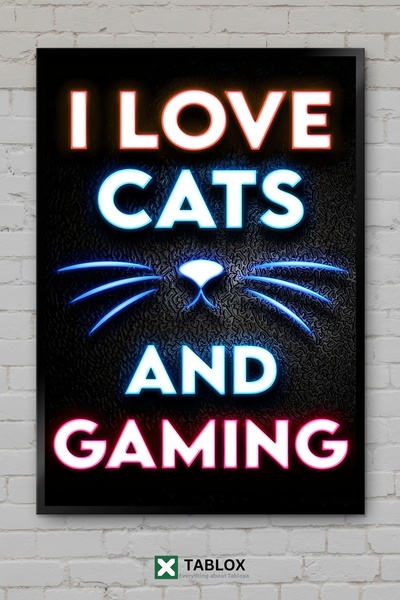 TABLOX Poster pentru jocuri Neon Gaming, cu aspect de cadru artistic, pictură...