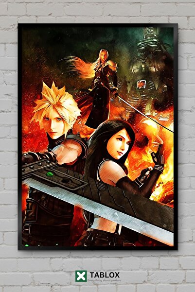 TABLOX Final Fantasy Βιντεοπαιχνίδια RPG Φανταστική Ιαπωνική αφίσα με διακοσμ...