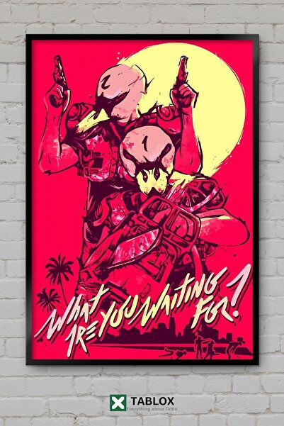 TABLOX Hotline Miami Video Game Retro Action Neon Poster Frame Look Decorativ...