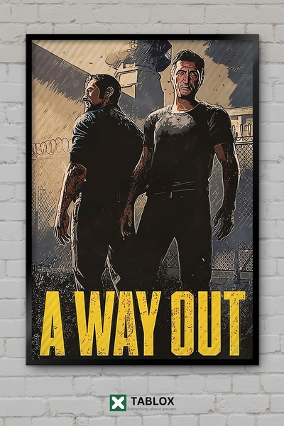 TABLOX A Way Out Escape Route Action Adventure Game Αφίσα Παιχνιδιού με Κορνί...