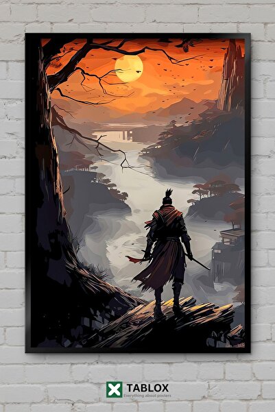 TABLOX Sekiro The Wolf Samurai Game Ninja Ιαπωνικό Διακοσμητικό Πίνακα Ζωγραφ...