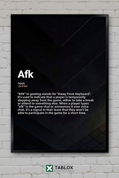 TABLOX Afk Away From Keyboard Gaming Oyuncu Mizah Sanat Κορνιζαρισμένο Διακοσ...
