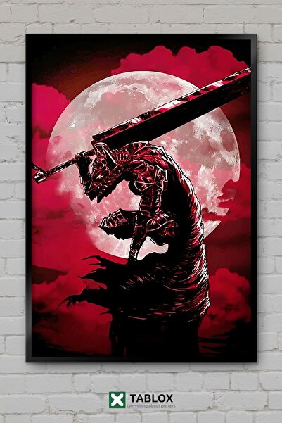 TABLOX Berserk Anime Manga Guts Dark Fantastic Tablou decorativ MDF cu ramă, ...