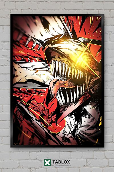 TABLOX Chainsaw Man Anime Manga Διακοσμητικός πίνακας MDF με κορνίζα με τον Ι...