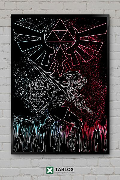 TABLOX Breath Of The Wild Zelda Παιχνίδι Φανταστική Αφίσα με Κορνίζα Διακοσμη...