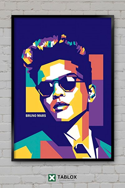TABLOX Bruno Mars Τραγουδιστής Ποπ Μουσική Φανκ Πορτρέτο Κορνίζα με εμφάνιση ...