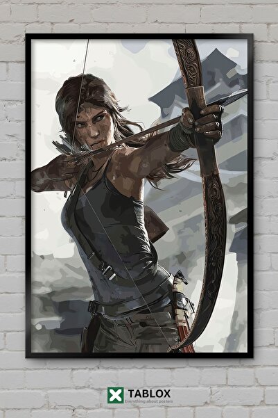 TABLOX Tomb Raider Lara Croft Αφίσα περιπέτειας βιντεοπαιχνιδιών με κορνίζα Δ...