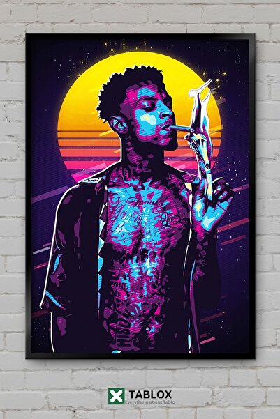 TABLOX 21 Savage Rapper Cântăreț Muzică Hip Hop Portret înrămat Pictură decor...