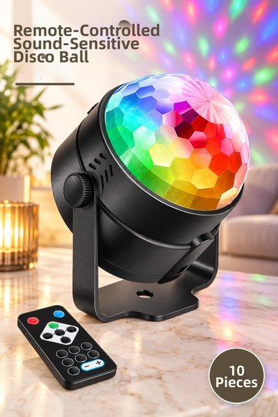 Yenilig 10 Remote Controlled Sound-Sensitive Disco Balls