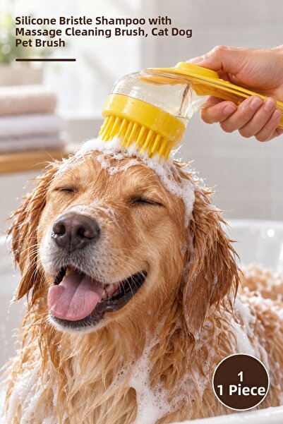 Yenilig 1 Piece Pet Comb with Liquid Container – Massage Cleaning Brush with ...