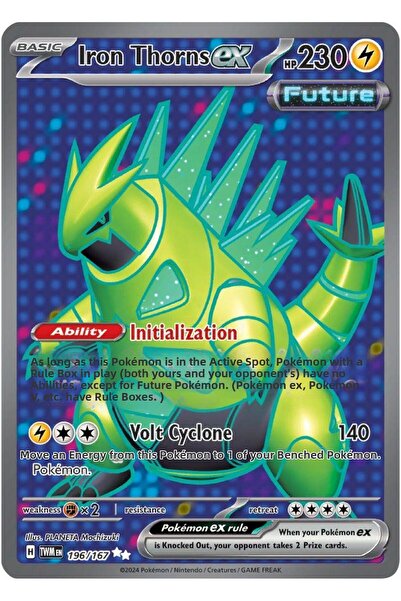 Pokemon Iron Thorns Ex # 196 Twilight Masquerade Original Card