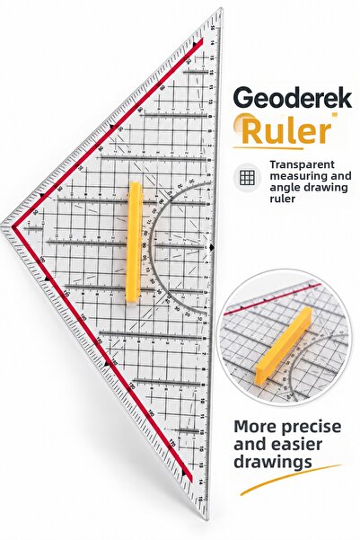 LİVA CRAFT Art & Craft Geoderek Ruler, Triangular Tailor's Ruler, Modelist Ruler