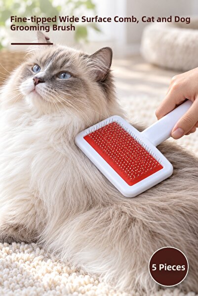 Yenilig 5 Pieces Long-Haired Pet Comb – Fine-Tined Wide-Surface Grooming Brus...