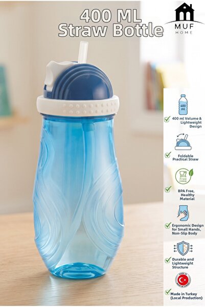 MUF HOME Practical Children's Water Bottle with Straw - Leak-Proof Flask for ...