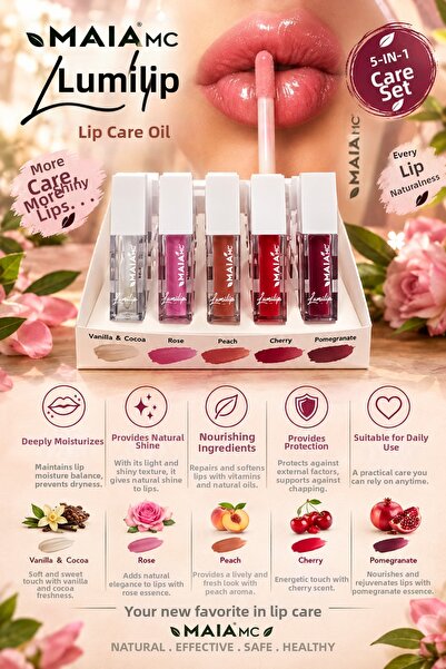 Maia mc Lumilip 5-Piece Lip Care Oil Set – Naturalness and Shine for Every Lip!