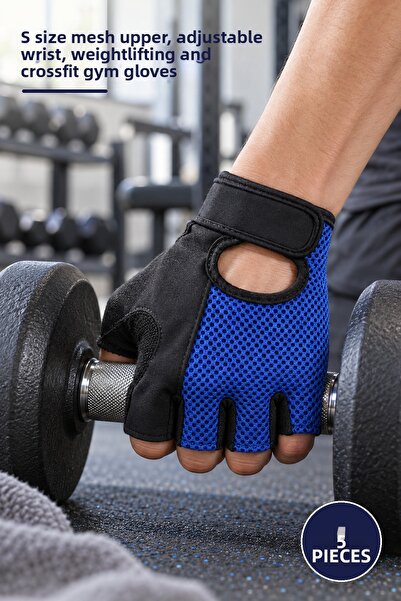 Yenilig 5 Pieces Fingerless Fitness Gloves – Size S Mesh Upper, Adjustable Wr...
