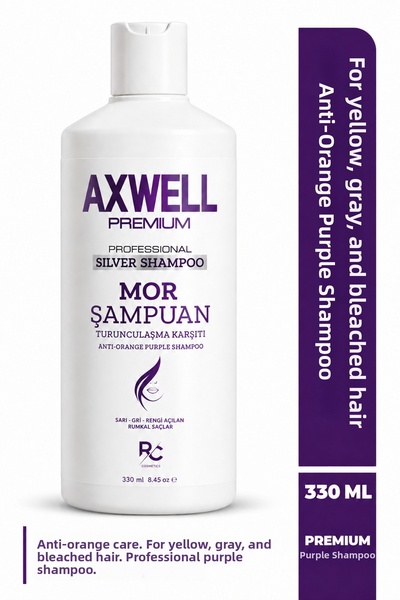 AXWELL PREMIUM Profesional Silver Shampoo (Anti-Orangeing Purple Shampoo) 330ml