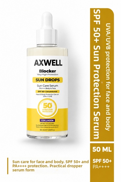 AXWELL عامل حماية من الشمس SPF 50+ سيروم كولاجين عالي الحماية من الأشعة فوق ا...