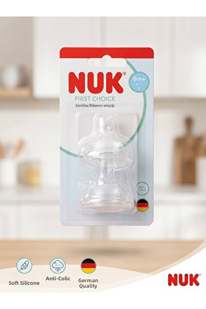 Nuk First Choice Anti-Colic Silicone Bottle Head 0-6 Months 2 Pieces (Slow Flow)