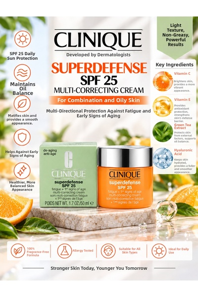 Clinique Superdefense Spf25 50 ml – Versatile Moisturizer Against the Appeara...