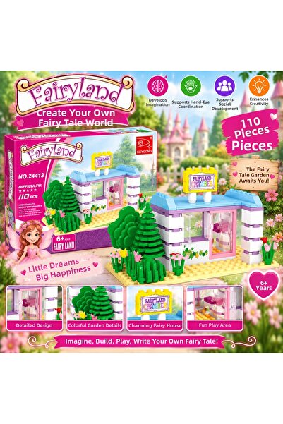 TRUST STORE Fairy House Building Set 110 Pieces Fairy Garden Themed Fun Block...