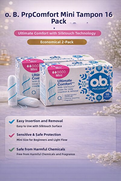 Bezos O.B. Procomfort Mini Tampon 16 Pieces 2 Pack with Ultimate Comfort Silk...