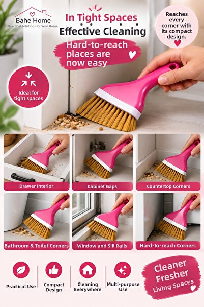 bahe home Manual Crumb Sweeper Handheld Vacuum Cleaner Crumb Collector Cleaning Brush Table Countertop Kitchen