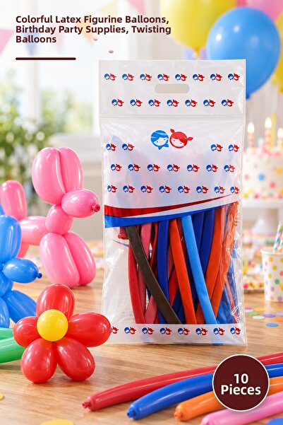Yenilig 10 Pieces of Sausage Balloons – Colorful Latex Shapeable Figure Ballo...