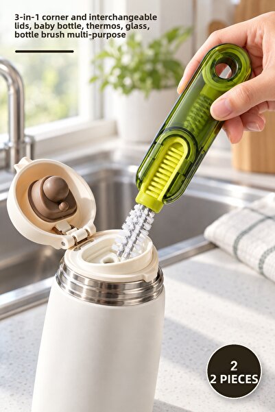 Yenilig 2 Multi-Purpose Cleaning Brushes – 3-Function Corner and Interchangea...