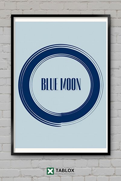 tablomaxtbx Blue Moon Μπλε Φεγγάρι Νυχτερινή Τέχνη Αφίσα Φανταστική Διακοσμητ...